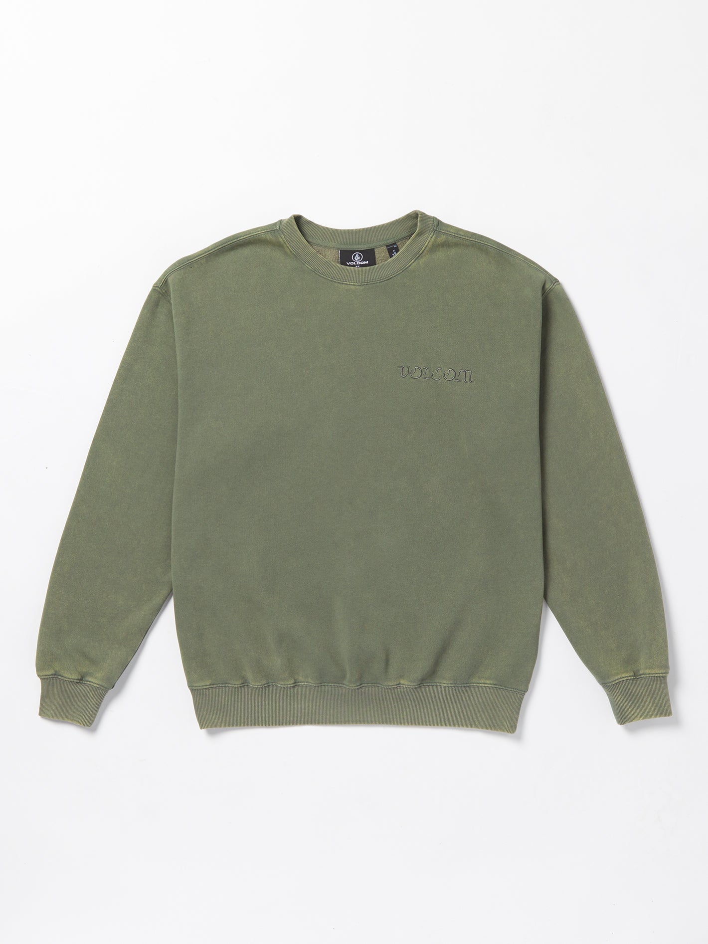 Volcom Acid Wall Crew Pullover Sweatshirt Agave