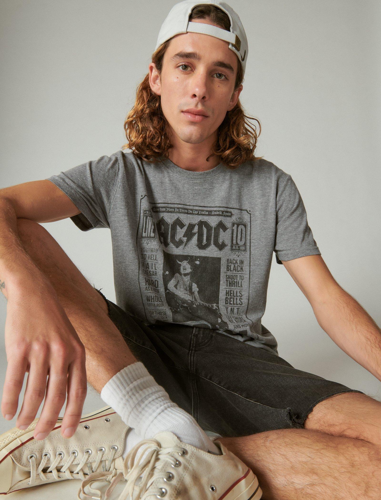 Lucky Brand Acdc No Bull Tee Heather Grey