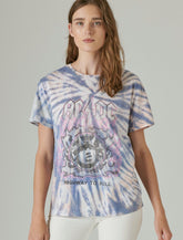 Lucky Brand Acdc Tie Dye Boyfriend Crew Multi