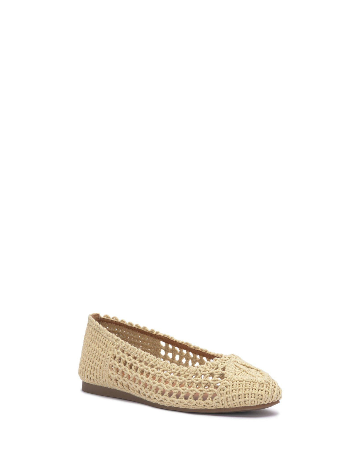 Lucky Brand Avelly Macrame Flat Medium Light Beige