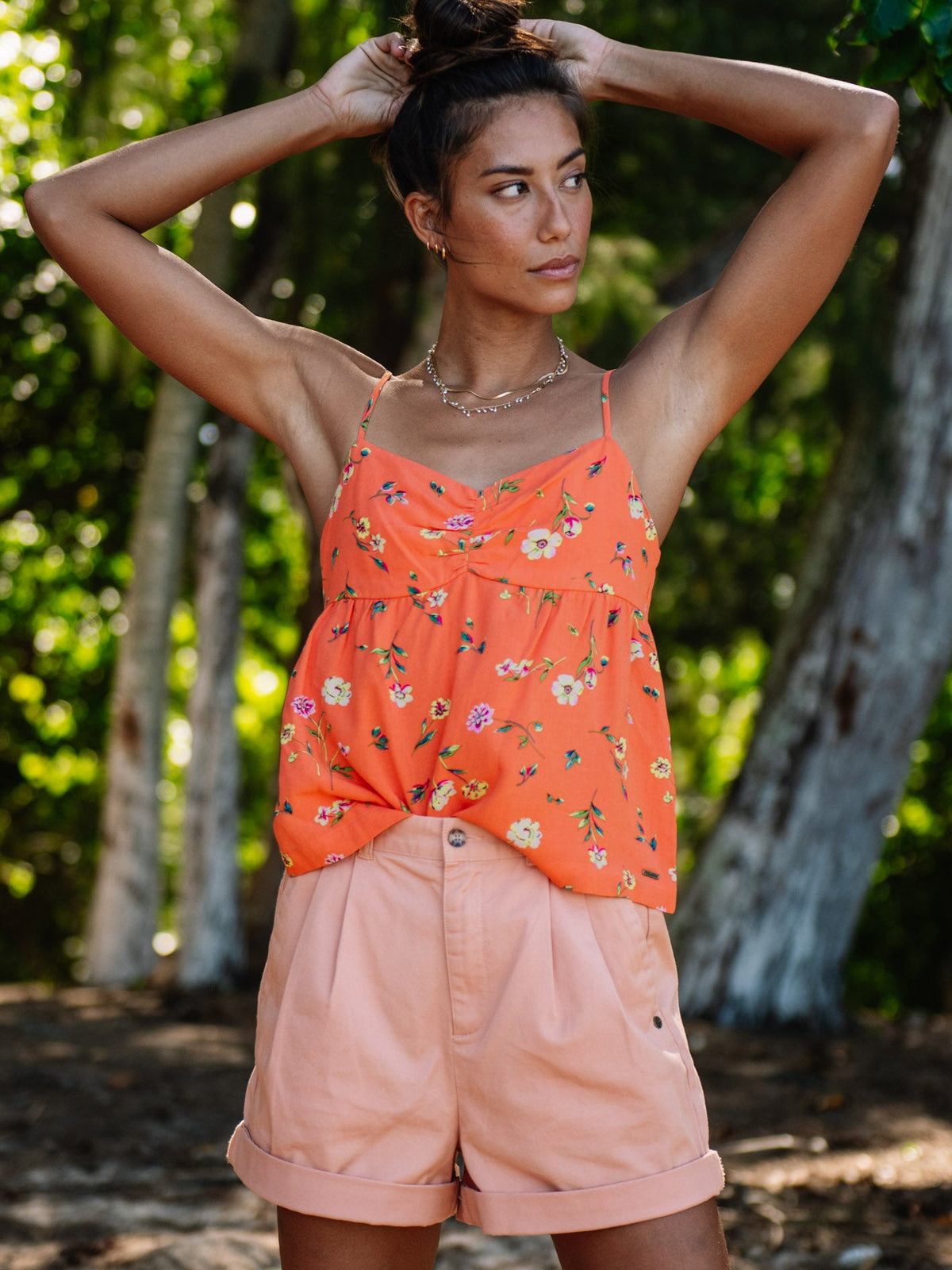 Volcom Mucho Mahalo Cami Tank Dark Coral