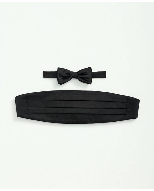 Brooks Brothers Boys Silk Bow Tie and Cummerbund Boxed Set Black