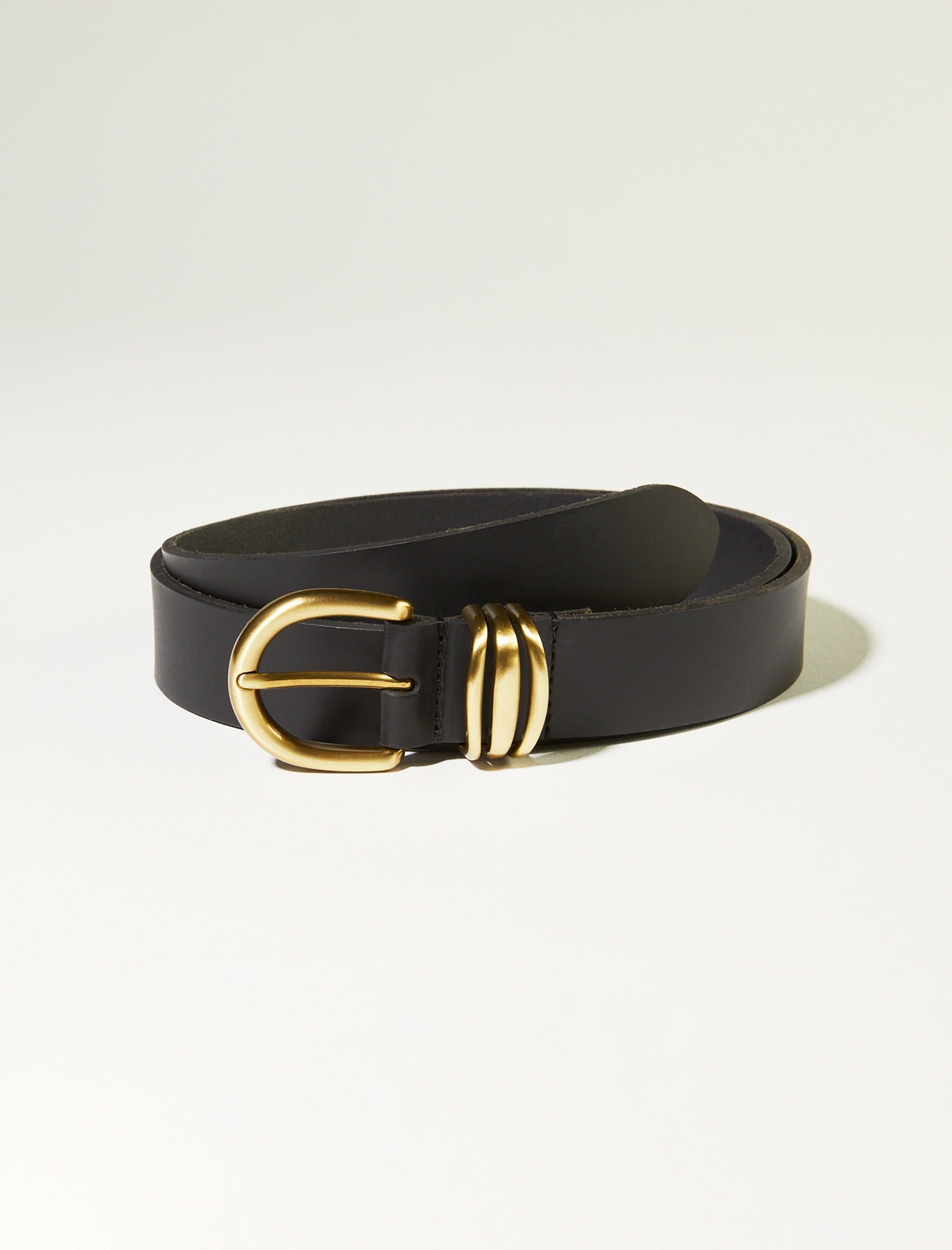 Lucky Brand Basic Gold Buckle Belt Black