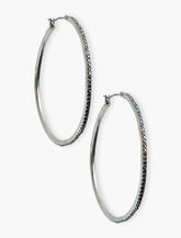 Lucky Brand Basic Pave Hoop Earring Silver