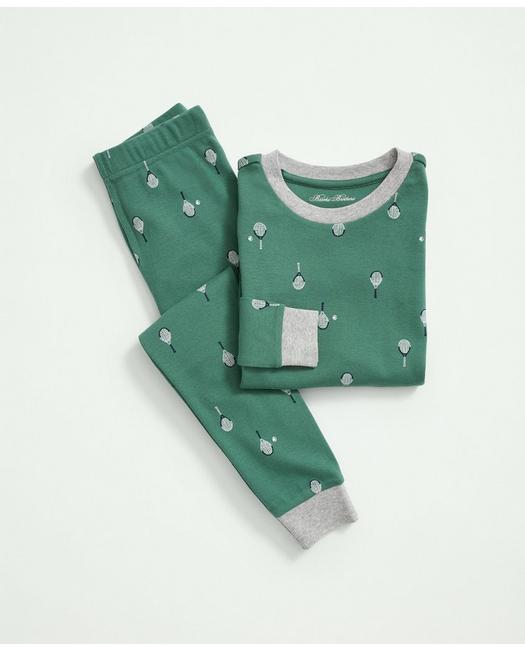 Brooks Brothers Kids Cotton Printed Pajama Set Green