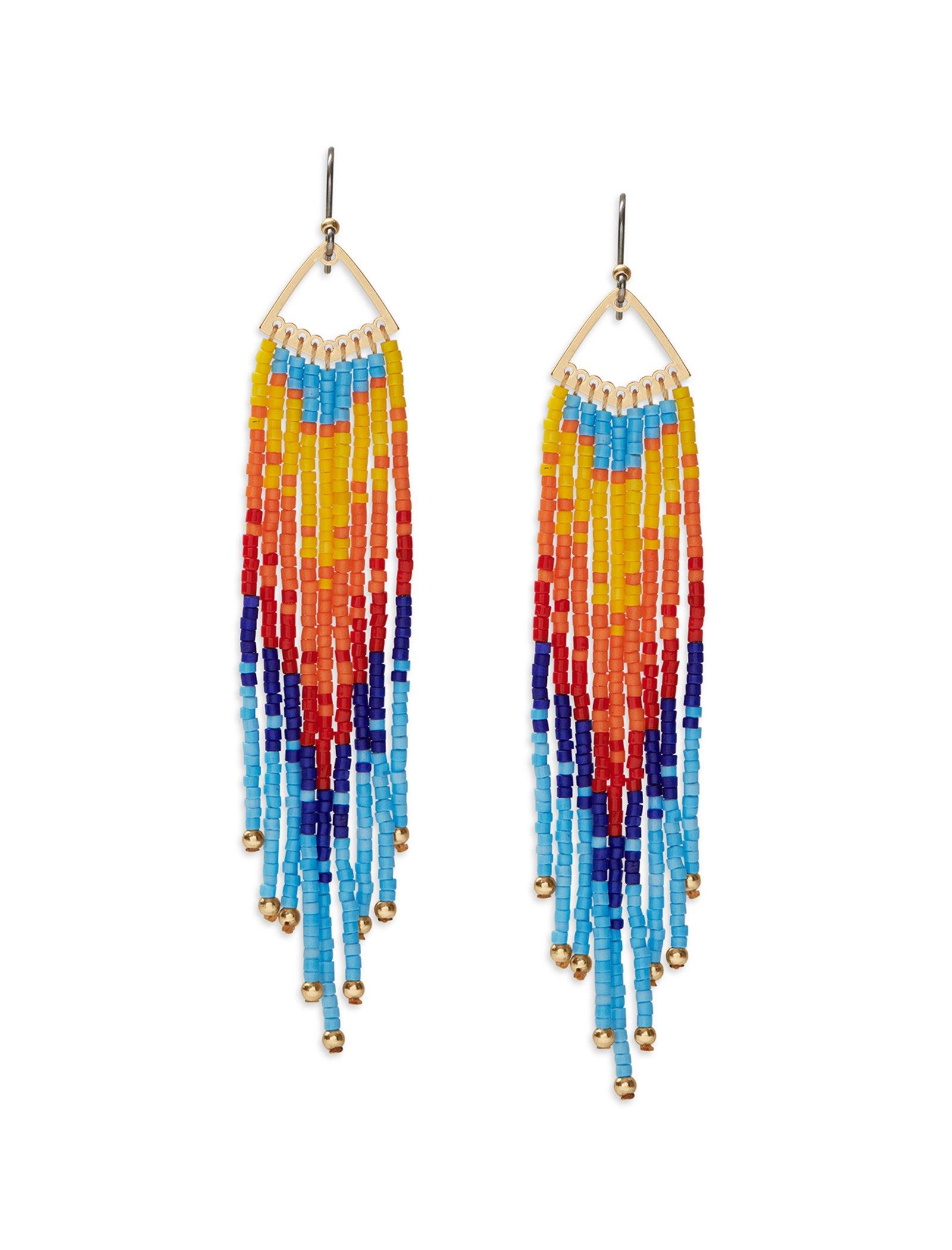 Lucky Brand Beaded Fringe Earring Gold