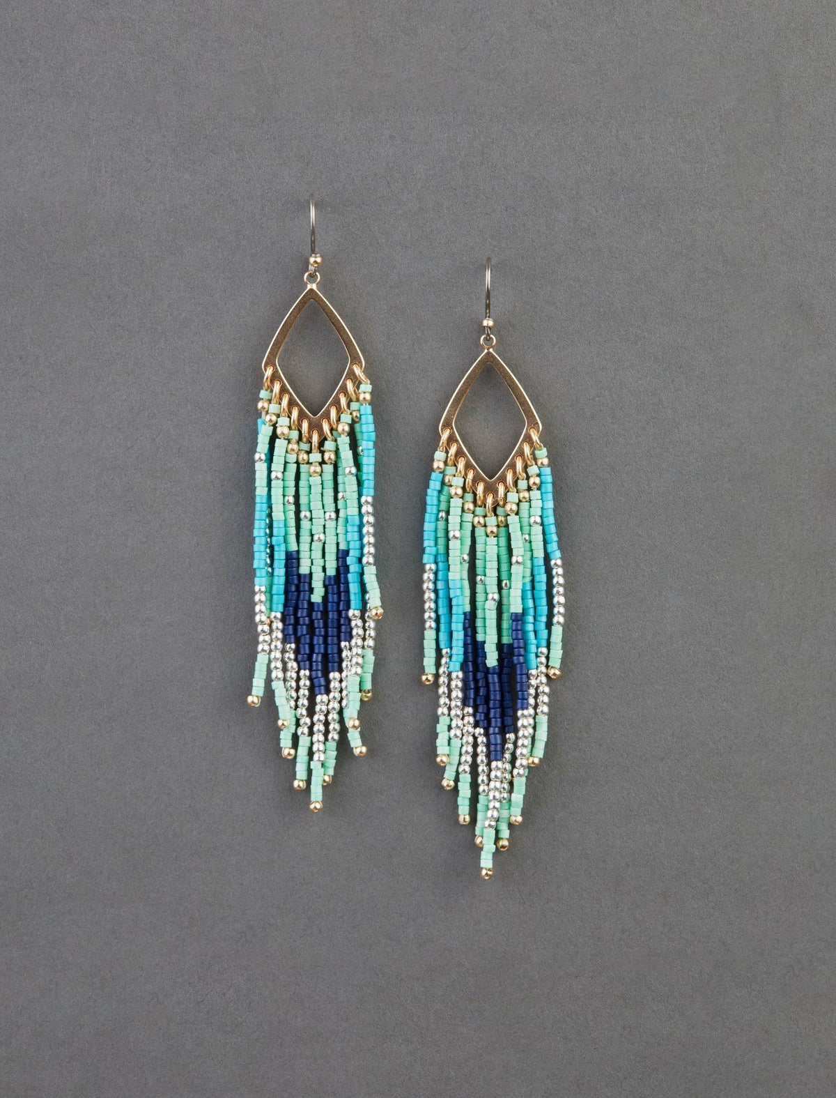 Lucky Brand Beaded Statement Drop Earring Two Tone