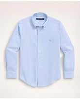 Brooks Brothers Boys Non-Iron Stretch Cotton Oxford Sport Shirt Light Blue