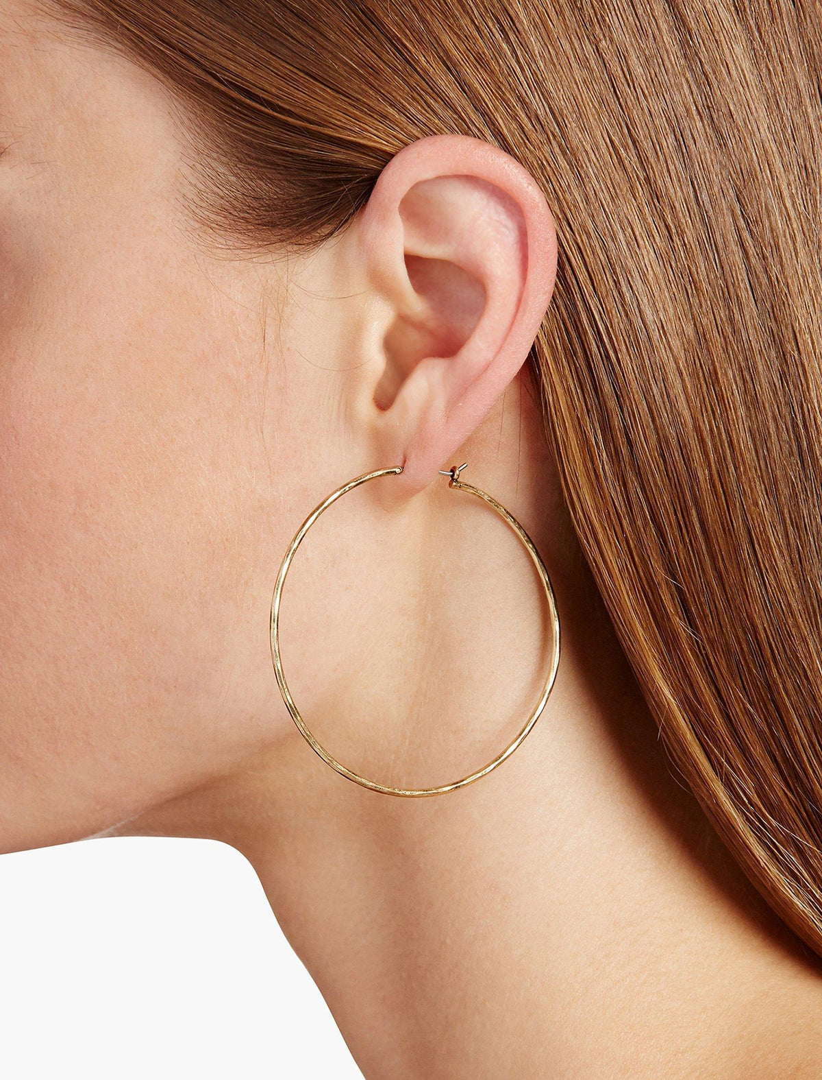 Lucky Brand Big Hammered Hoop Earrings - Women's Ladies Accessories Jewelry Earrings Gold