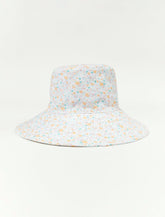 Lucky Brand Bloom Bucket Hat With Ties Light Blue