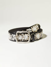 Lucky Brand Bloom Floral Embroidered Belt Black