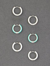 Lucky Brand Blues Enamel Hoop Set Silver