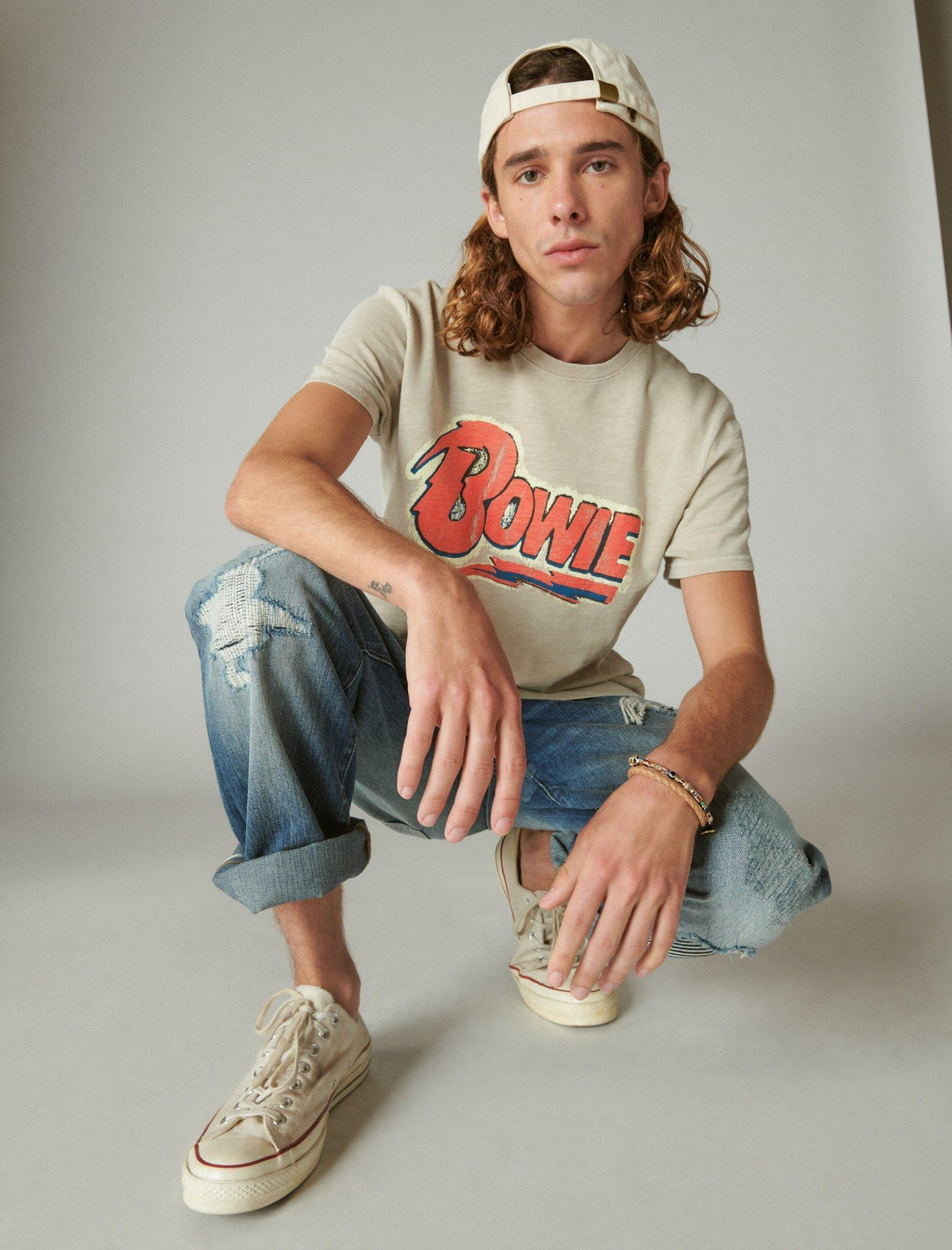 Lucky Brand Bowie Logo Tee - Men's Clothing Tops Shirts Tee Graphic T Shirts Moonstruck