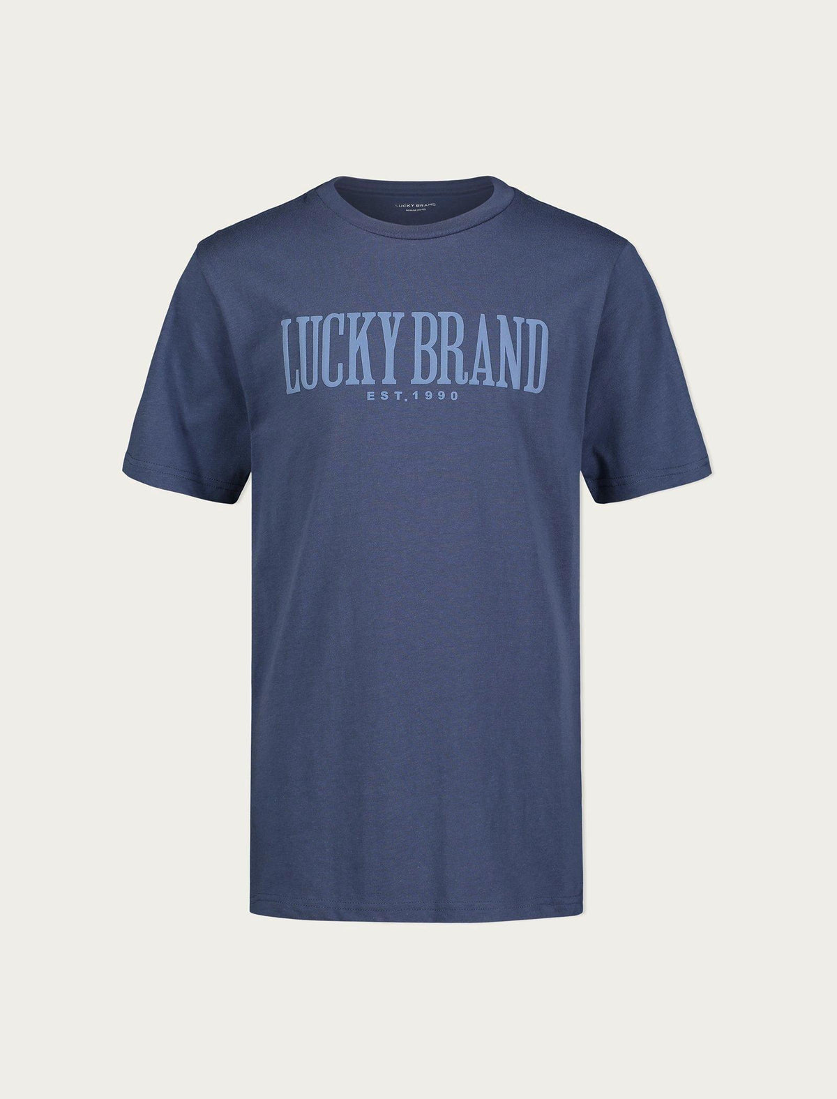 Lucky Brand Boys Lucky Logo Ss T-Shirt Open Blue/Turquoise