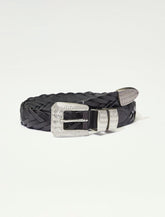 Lucky Brand Braided Western Belt Black