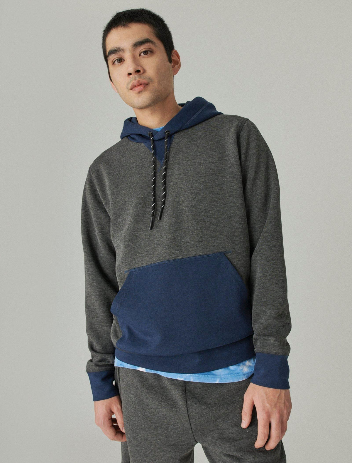 Lucky Brand Breathe Easy Tech Hoodie Grey Multi