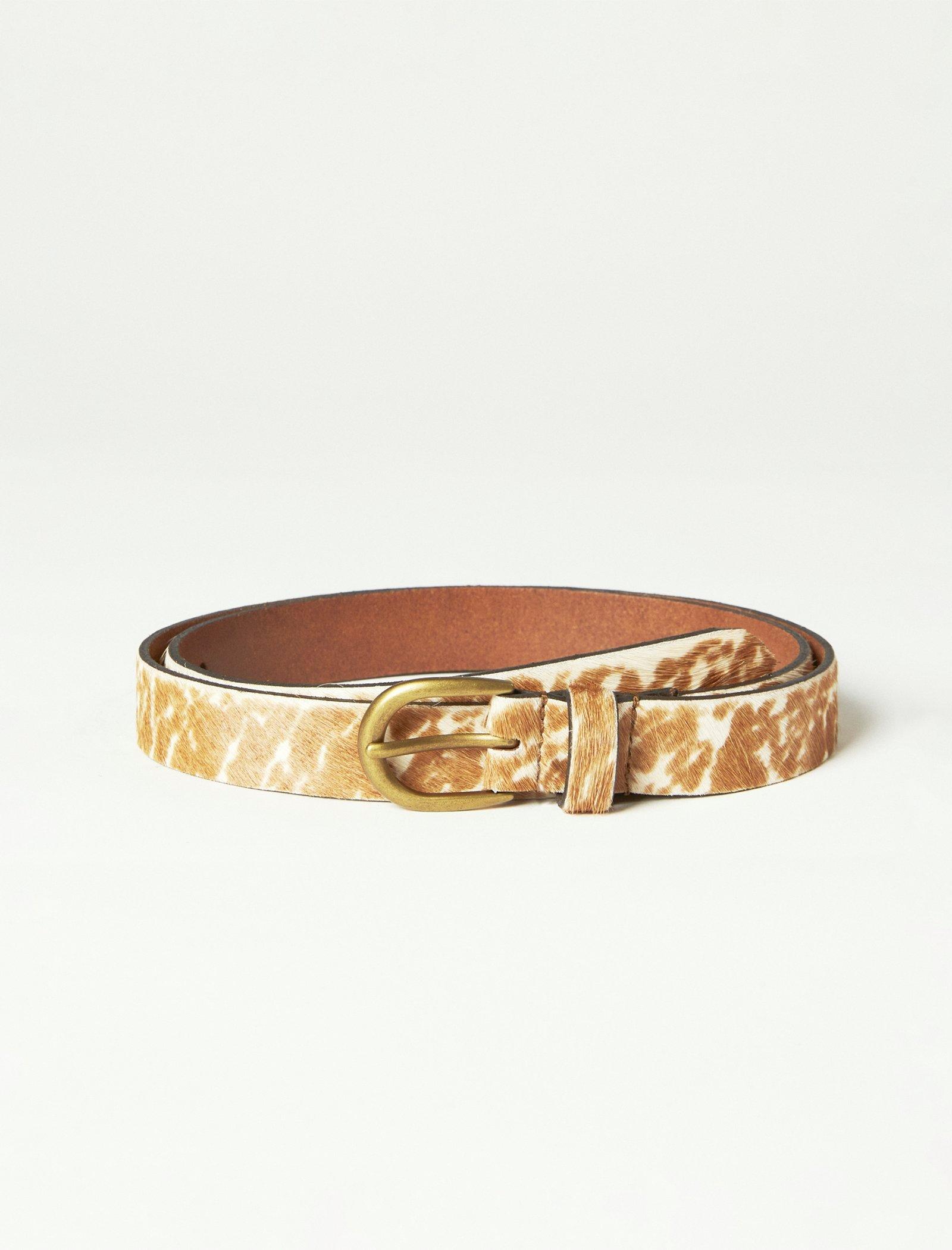 Lucky Brand Brown Cow Print Belt Medium Brown