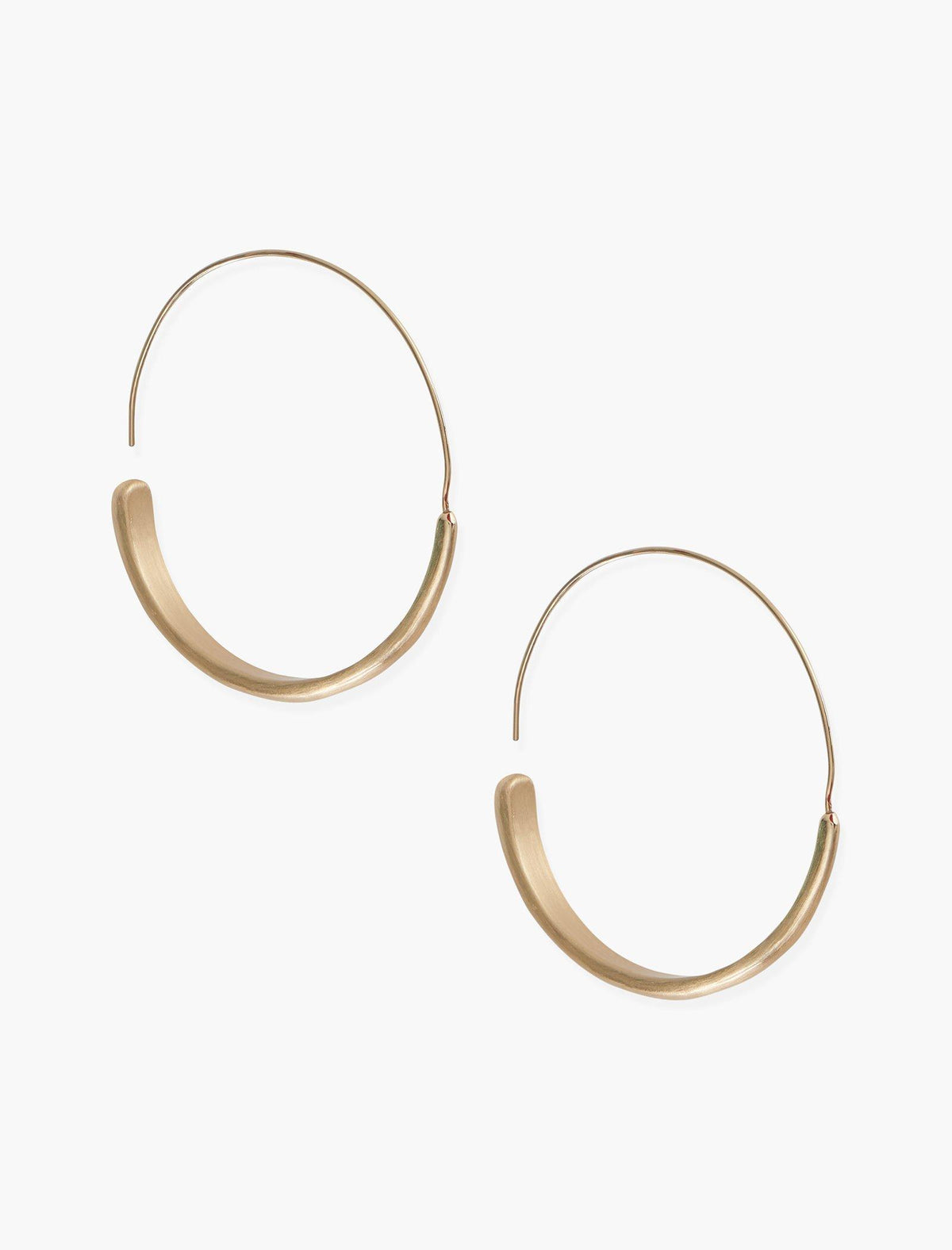 Lucky Brand Brushed  Modern Hoop Earrings Gold