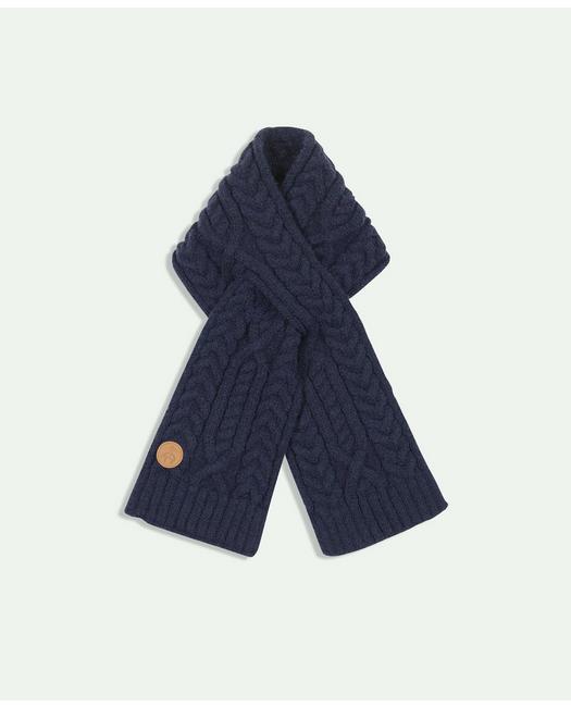 Brooks Brothers Kids Cable Knit Keyhole Scarf Navy