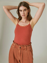 Lucky Brand Bungee Cami With Lace Tandori Spice