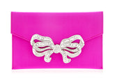 Judith Leiber Couture Satin Bow Envelope Fuchsia