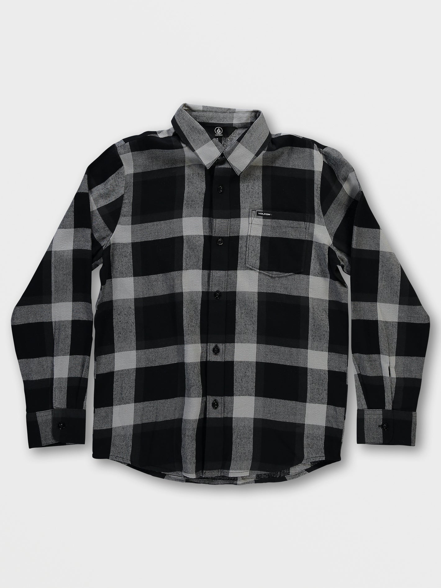 Volcom Curwin Long Sleeve Flannel Black Grey