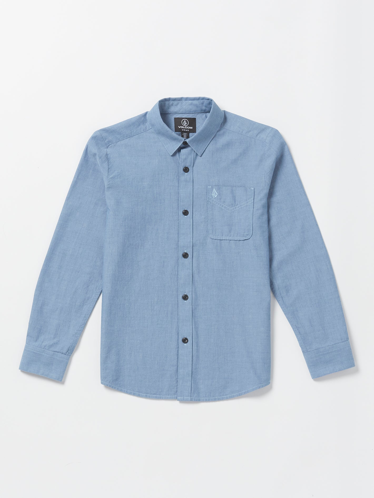 Volcom Play Date Knight Long Sleeve Shirt (Age 8-14) Chambray