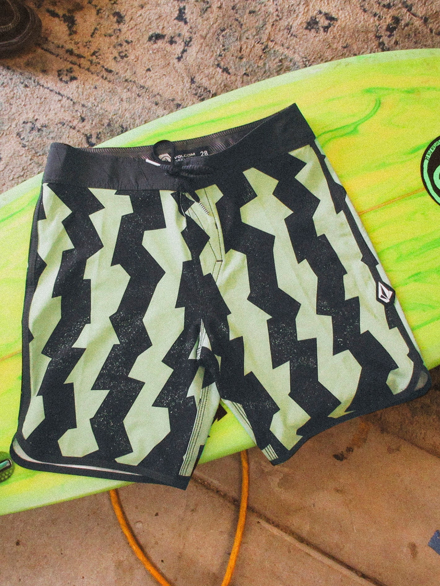 Volcom Mod Wanderer Scallop Trunks Green Tea