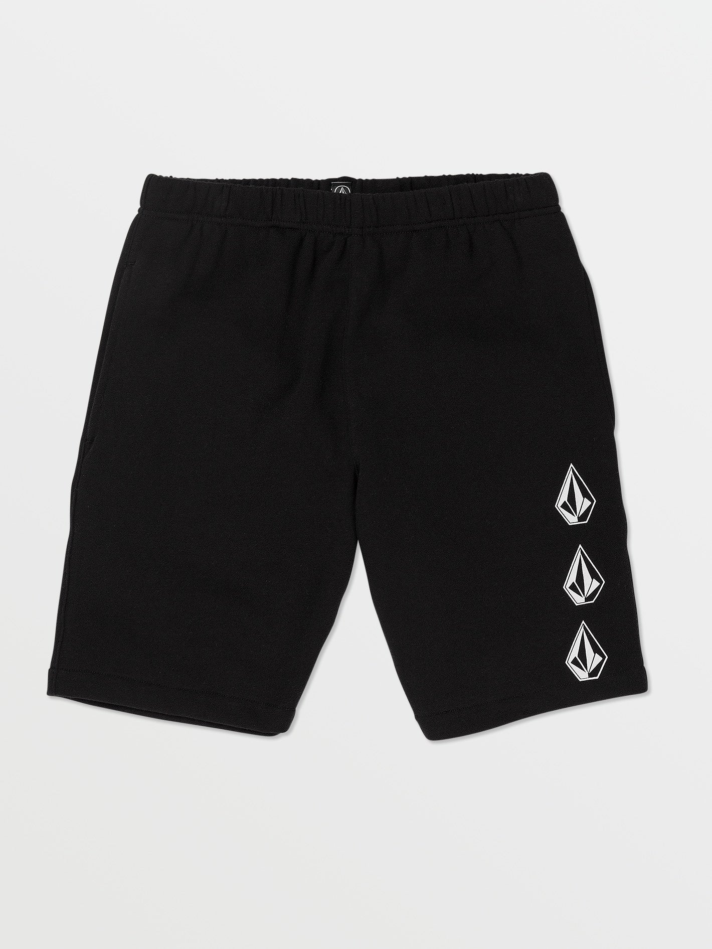 Volcom Iconic Stone Elastic Waist Fleece Boys Shorts (Age 8-14) Black