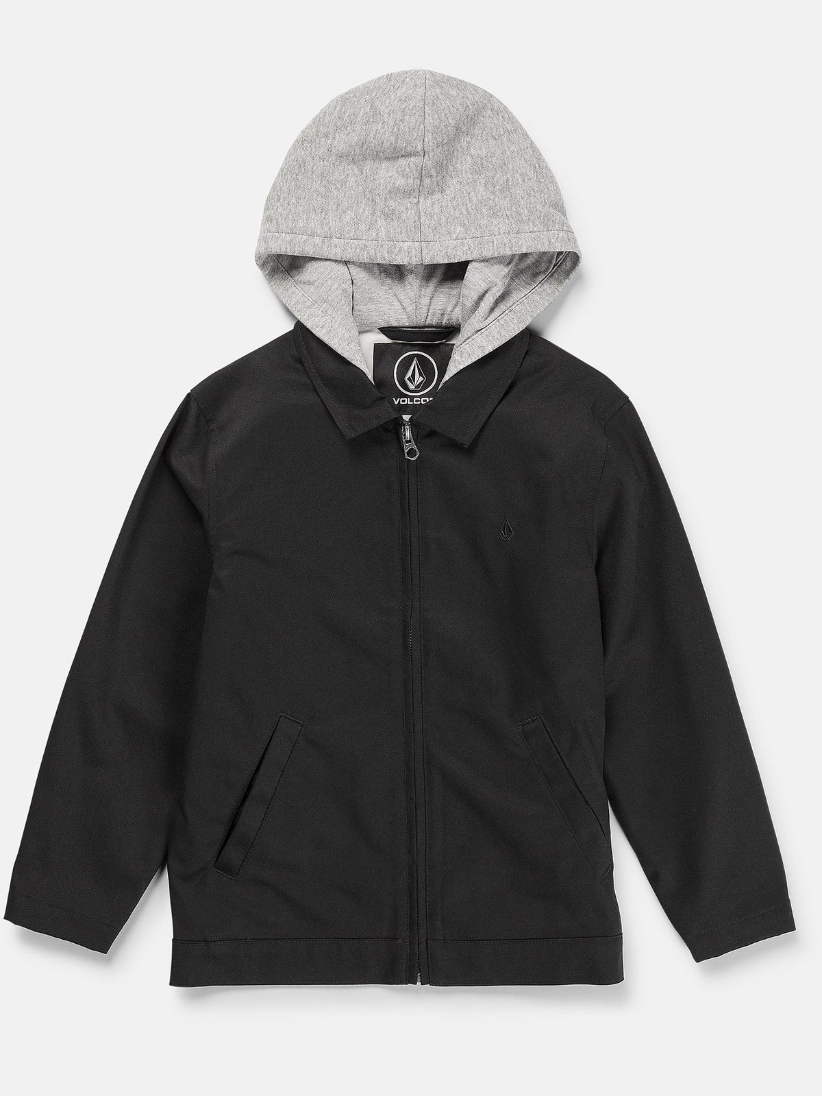 Volcom Korman Hood Boys Jacket (Age 8-14) Black