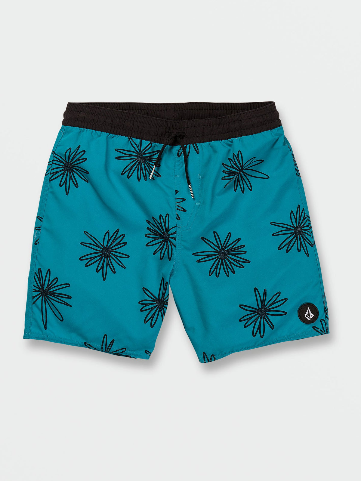 Volcom Polly Pack Elastic Waist Boys Swim Trunks (Age 8-14) Electric Blue