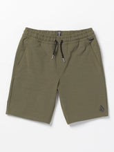 Volcom Understoned Elastic Waist Hybrid Boys Shorts (Age 8-14) Bison