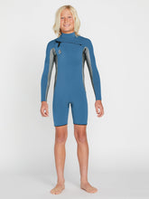 Volcom Modulator 2mm Chest Zip Long Sleeve Springsuit (Age 8-14) Cruzer Blue