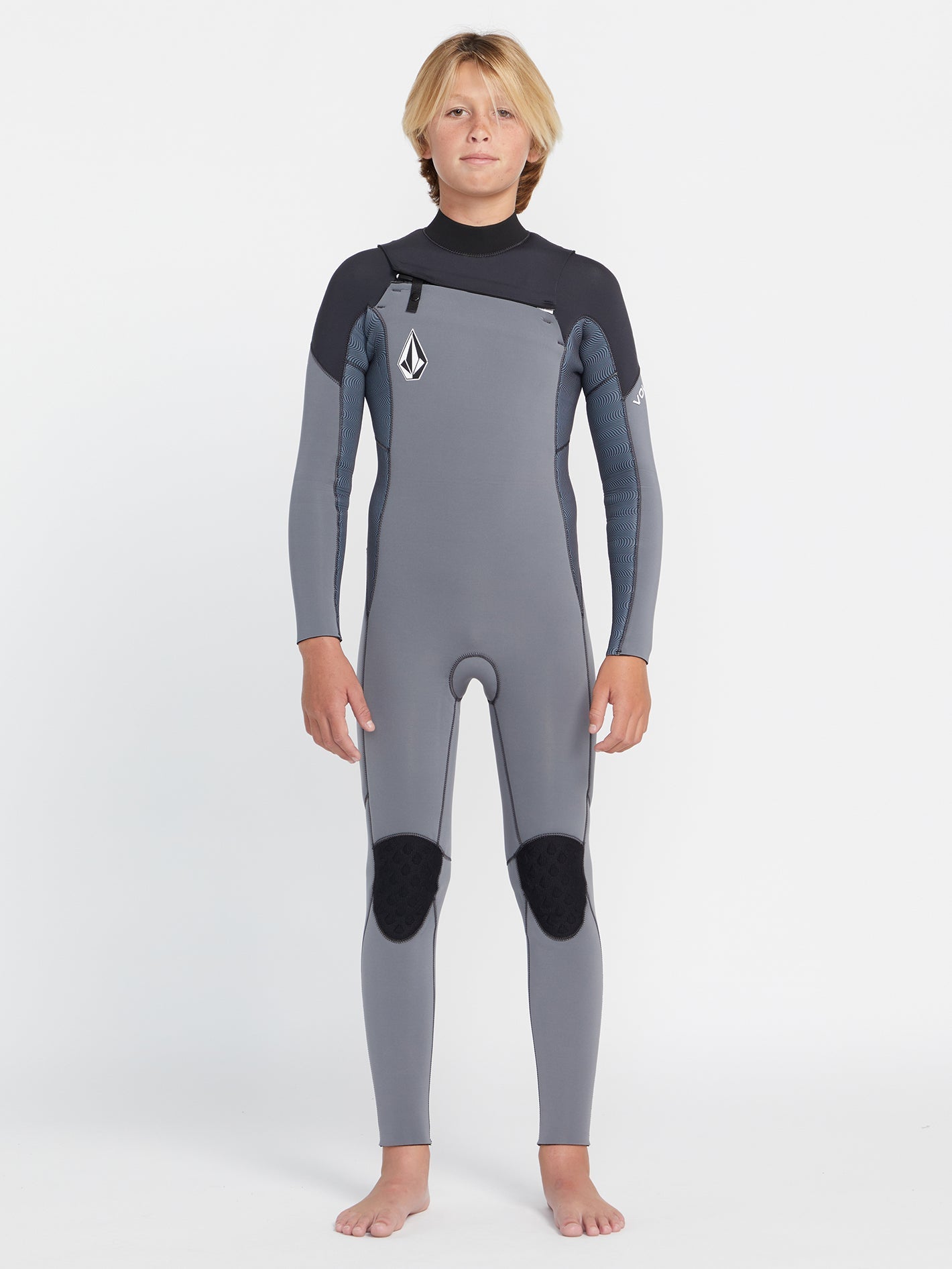 Volcom Modulator 3/2mm Chest Zip Long Sleeve Fullsuit (Age 8-14) Charcoal