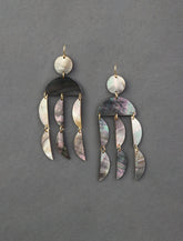 Lucky Brand Carved Abalone Statement Earring Gold