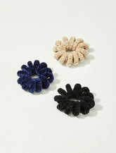 Lucky Brand Chenille Coil Scrunchie Set Dark Blue