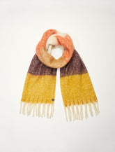 Lucky Brand Chunky Stripe Fringe Scarf Orange/Yellow