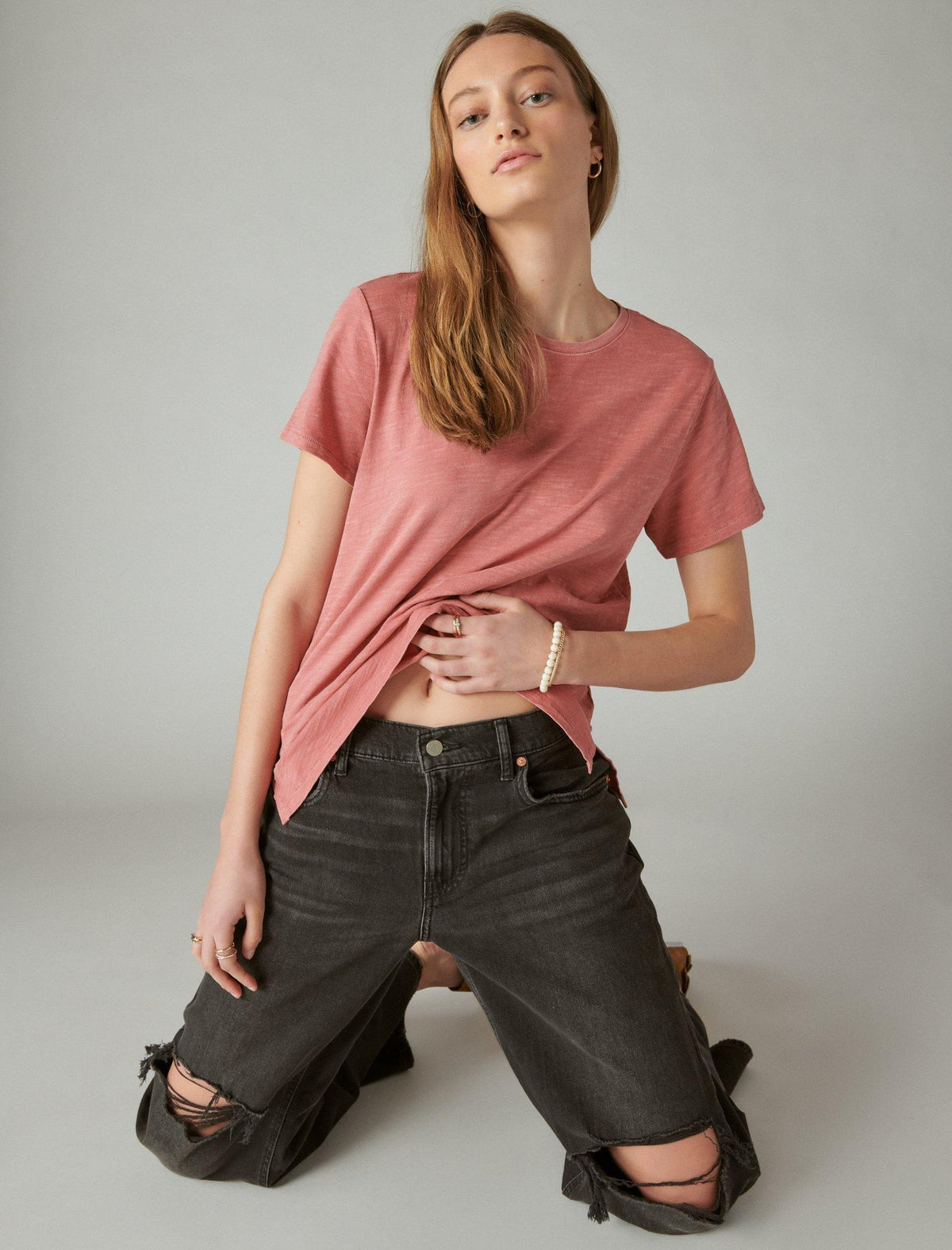 Lucky Brand Classic Crew Dusty Cedar