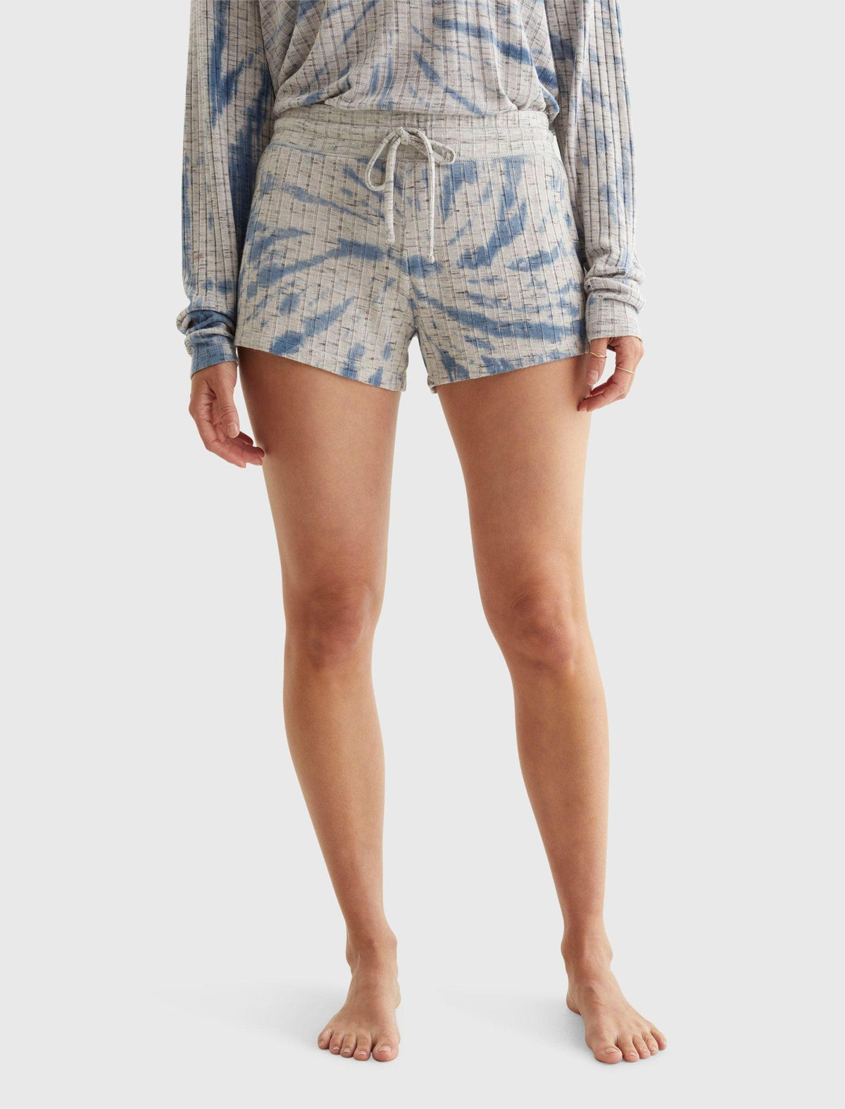 Lucky Brand Cloud Jersey Rib Short Navy Tye Dye