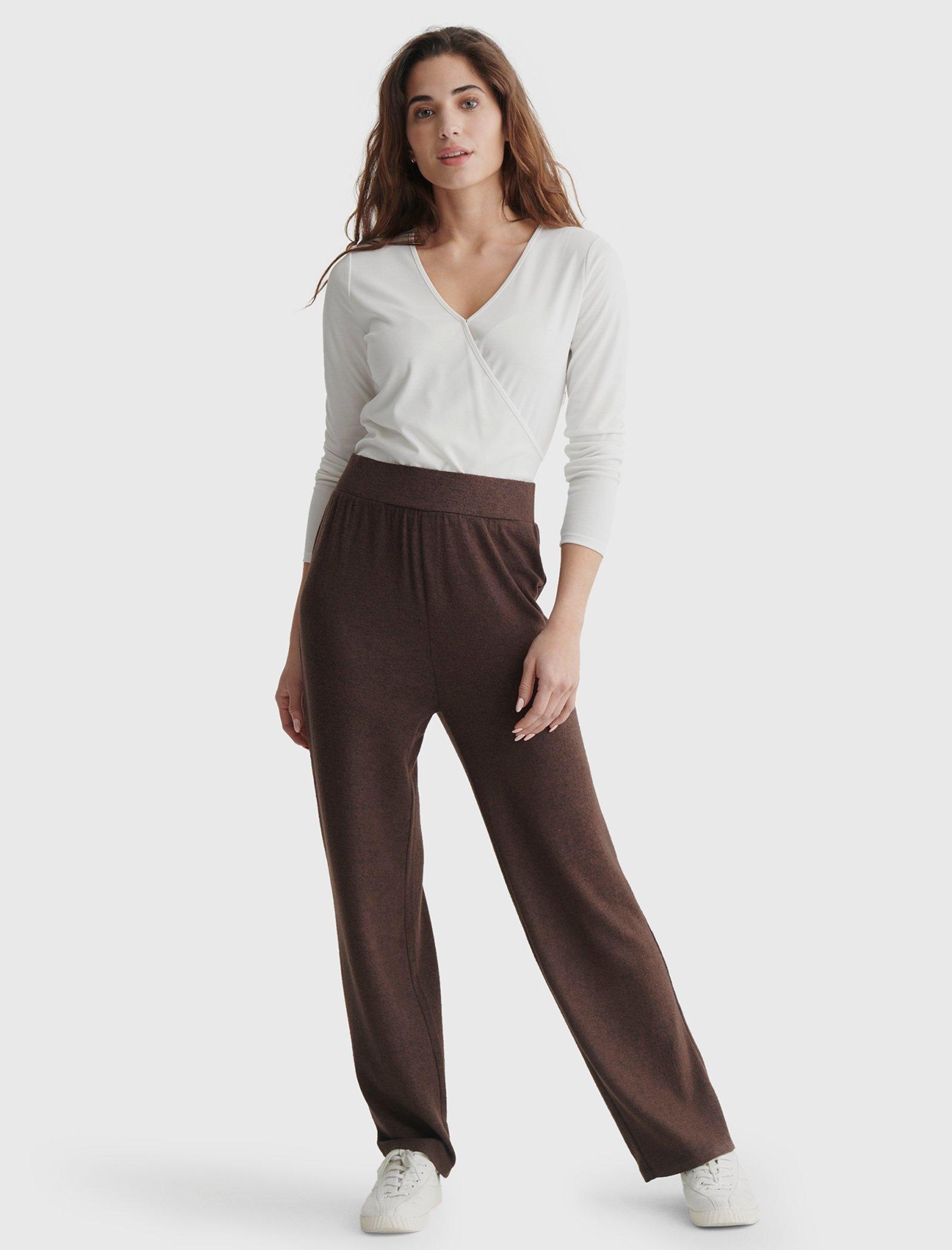 Lucky Brand Cloud Jersey Wide Leg Pant Dark Chocolate