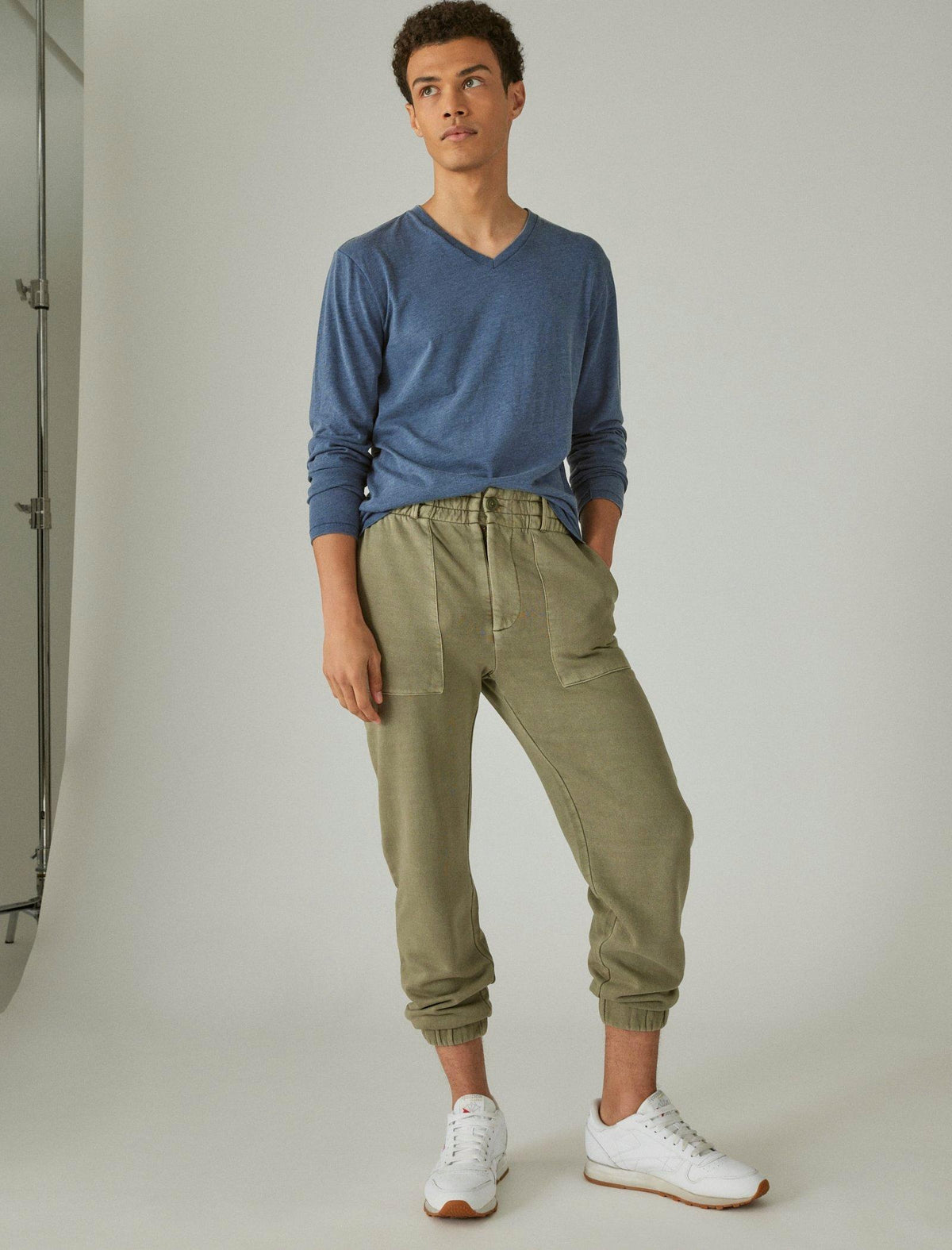 Lucky Brand Cloud Soft Fleece Ultility Jogger Winter Moss