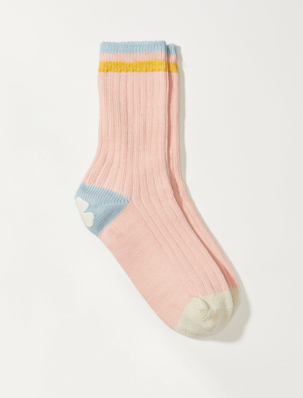 Lucky Brand Clover Heel Crew Sock Light Pink