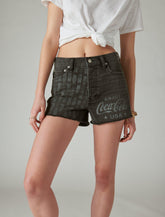 Lucky Brand Coca-Cola High Rise Mom Short Weathered Black