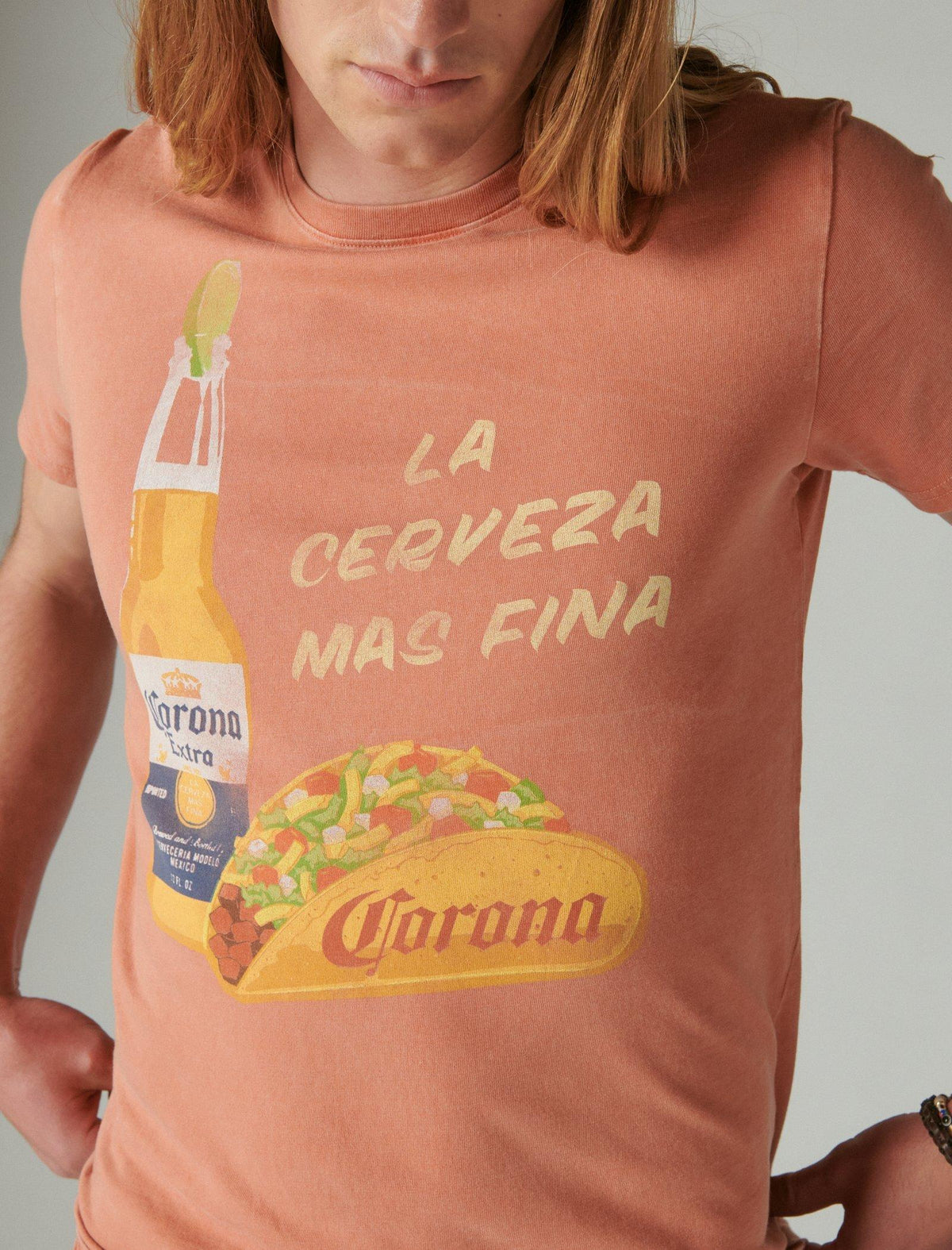 Lucky Brand Corona Taco Tee Golden Ochre