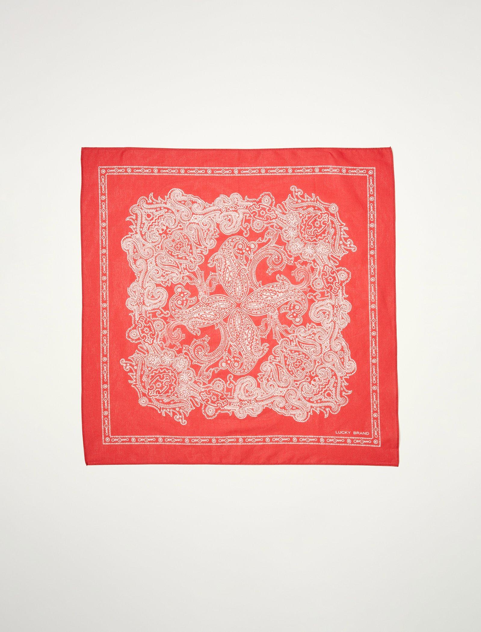 Lucky Brand Cowboy Paisley Bandana Dark Red