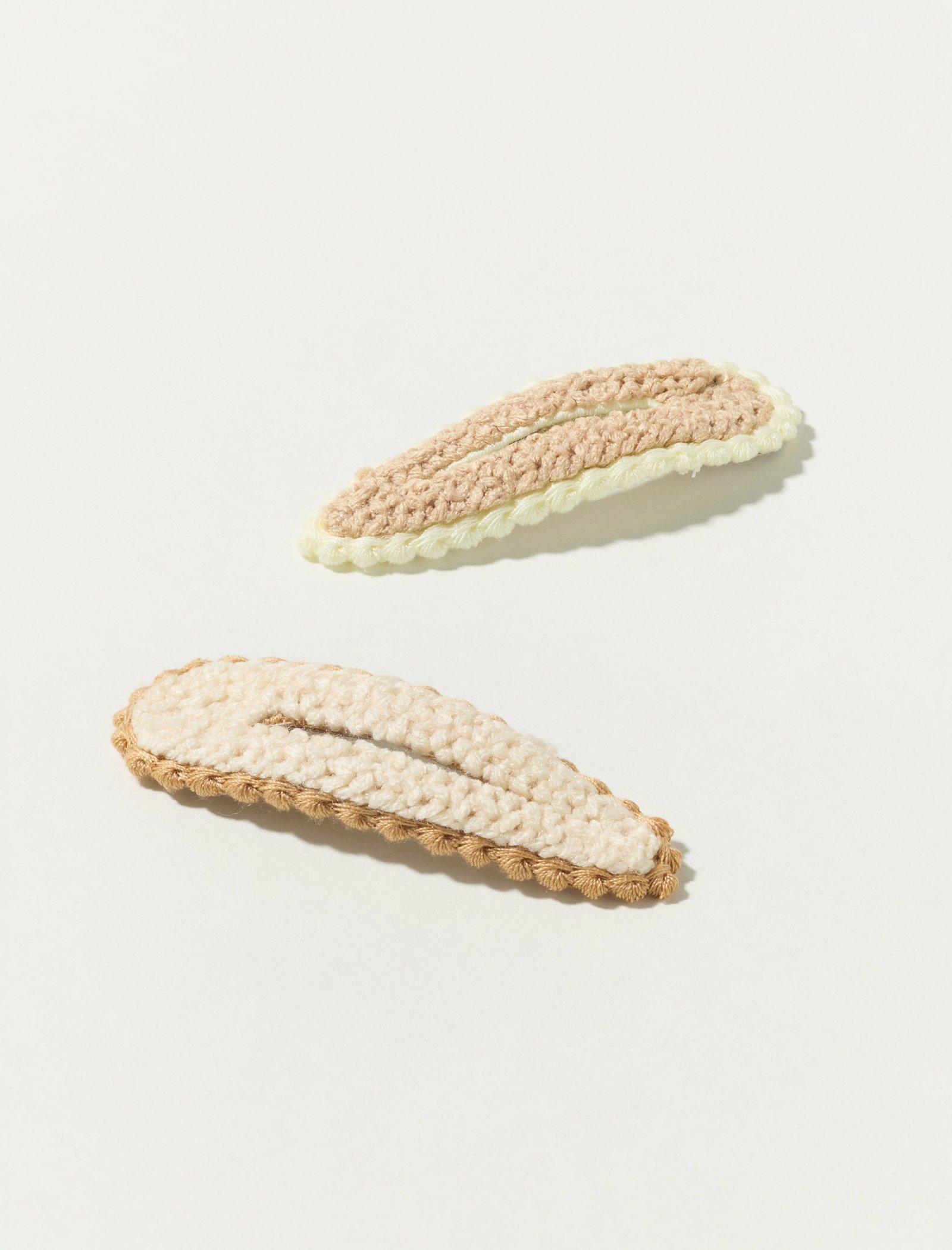 Lucky Brand Crochet Clip Set Natural