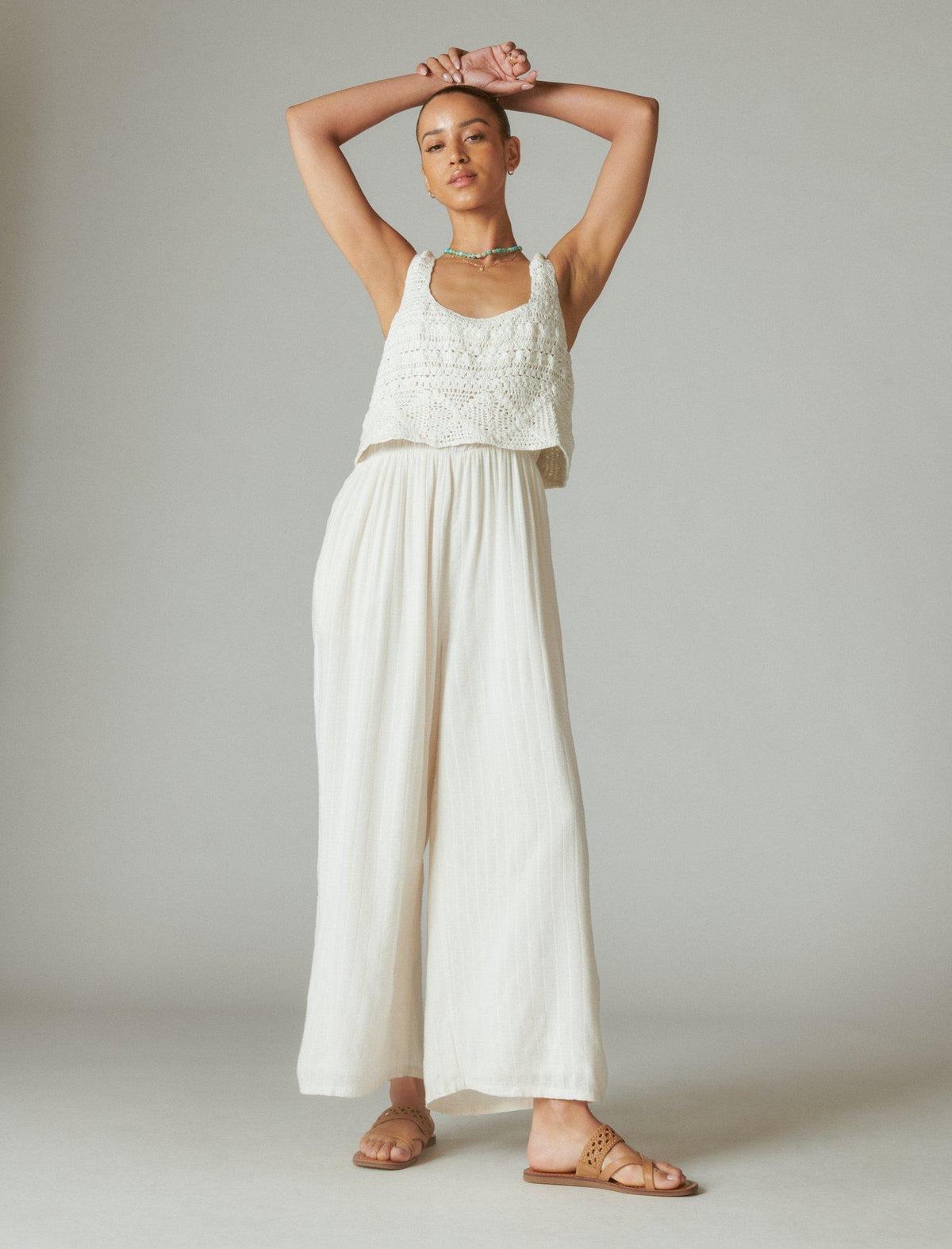 Lucky Brand Crochet Jumpsuit White