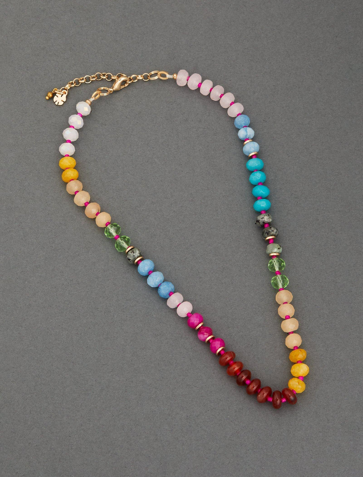 Lucky Brand Crystal Rainbow Strand Necklace Gold