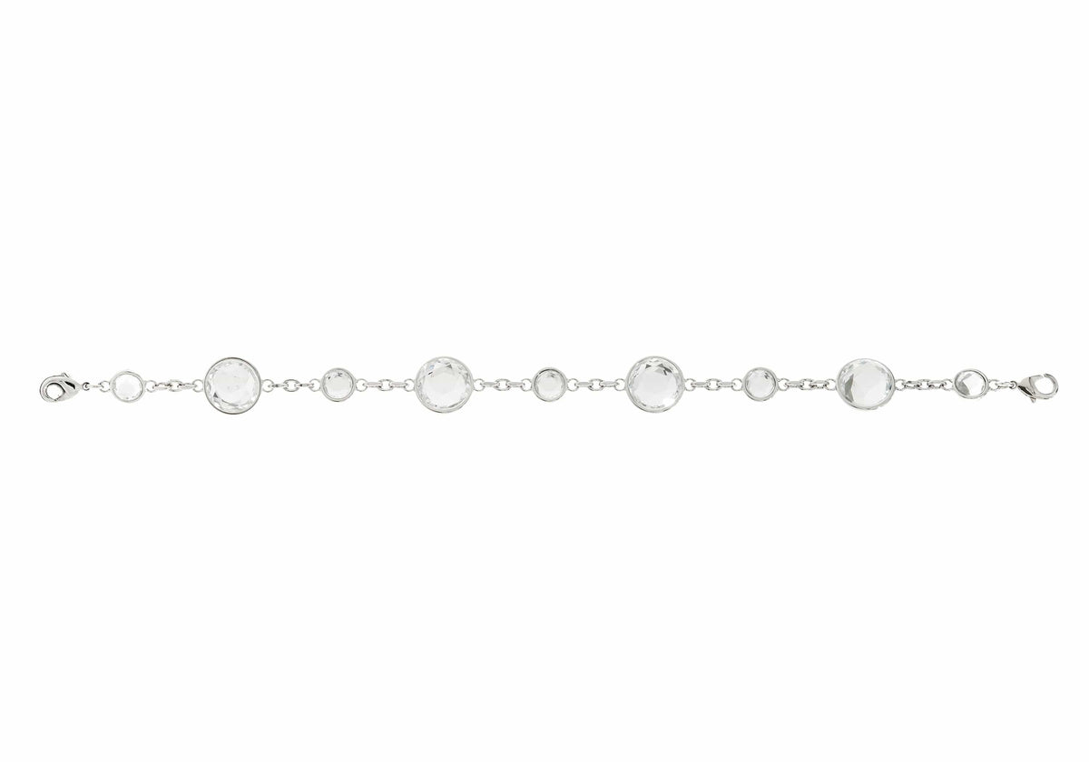 Judith Leiber Couture Round Jeweled Chain Silver