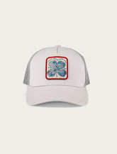 Lucky Brand Clover Patch Trucker Hat Open Grey